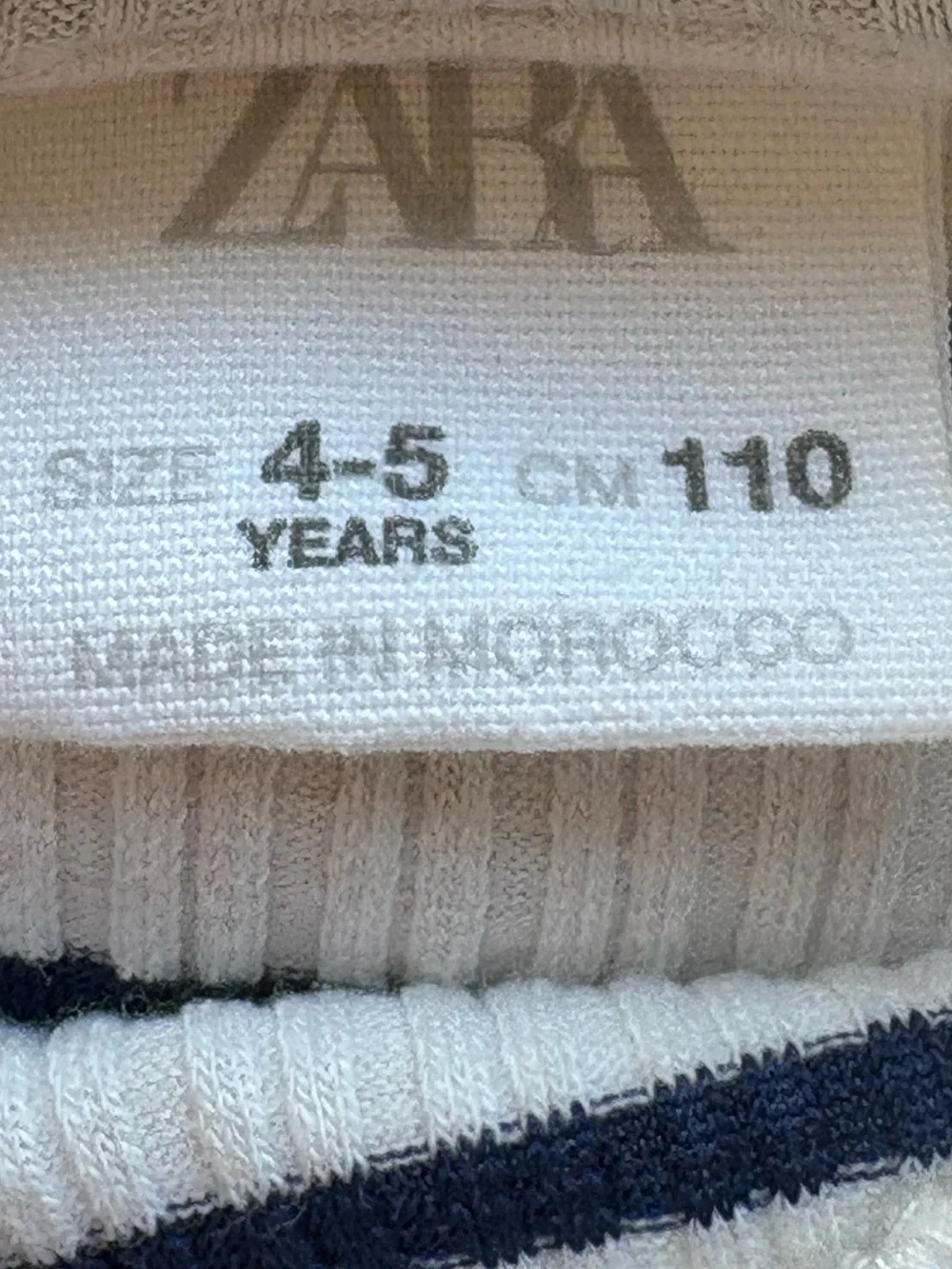 ZARA White and Navy Striped Kids Jumpsuit Set